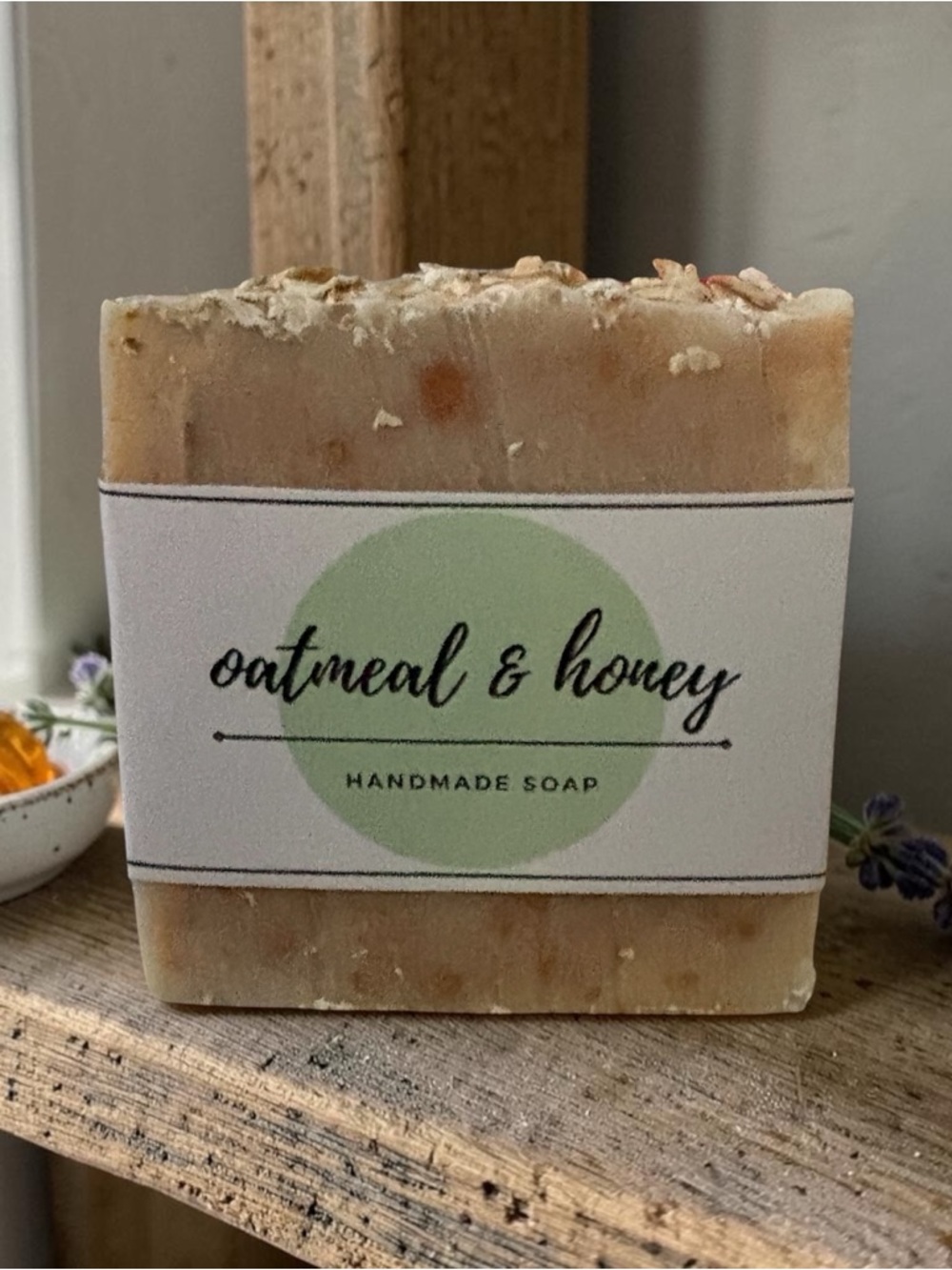 Oatmeal & Honey Handmade Soap - Nourishing Natural Bar (1 bar)